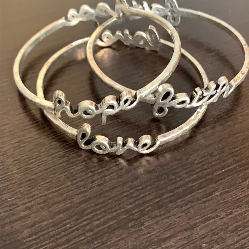 Hope Faith Love 3 Bangle Set